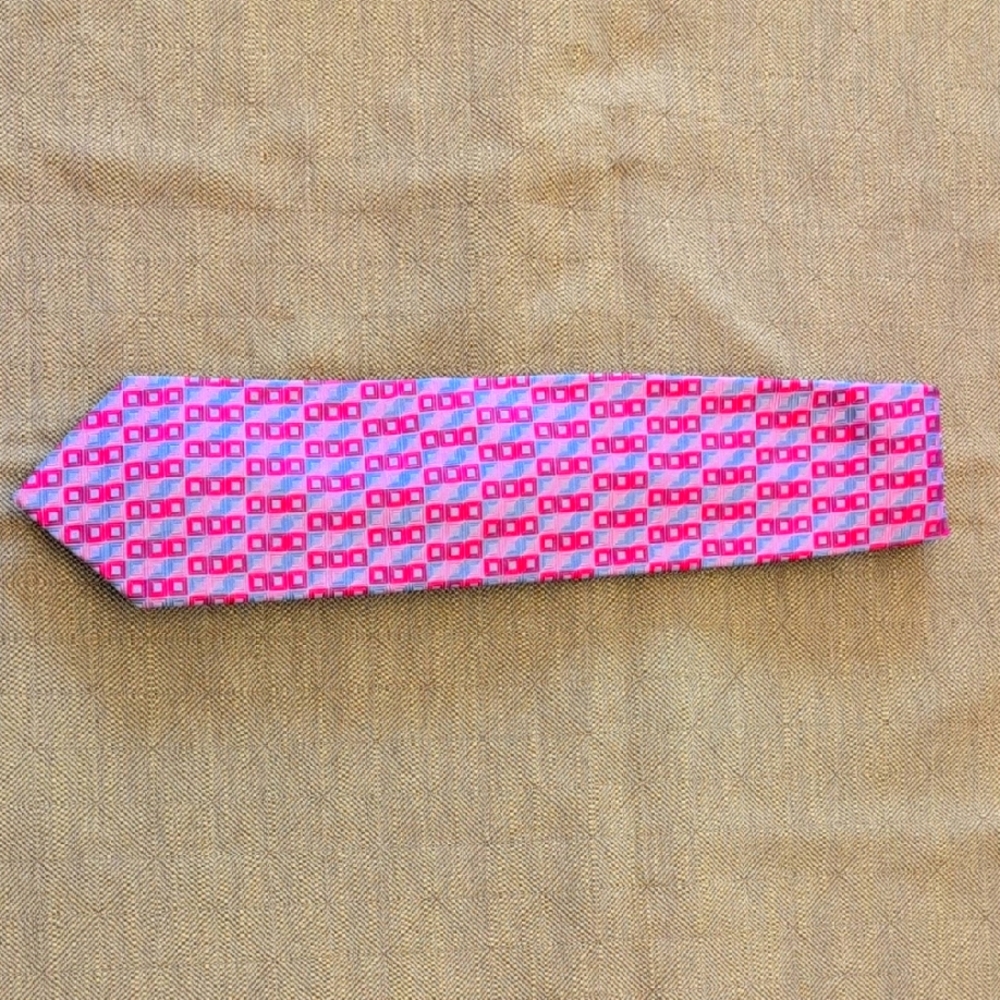 JS Blank Collection Geometric Silk Tie